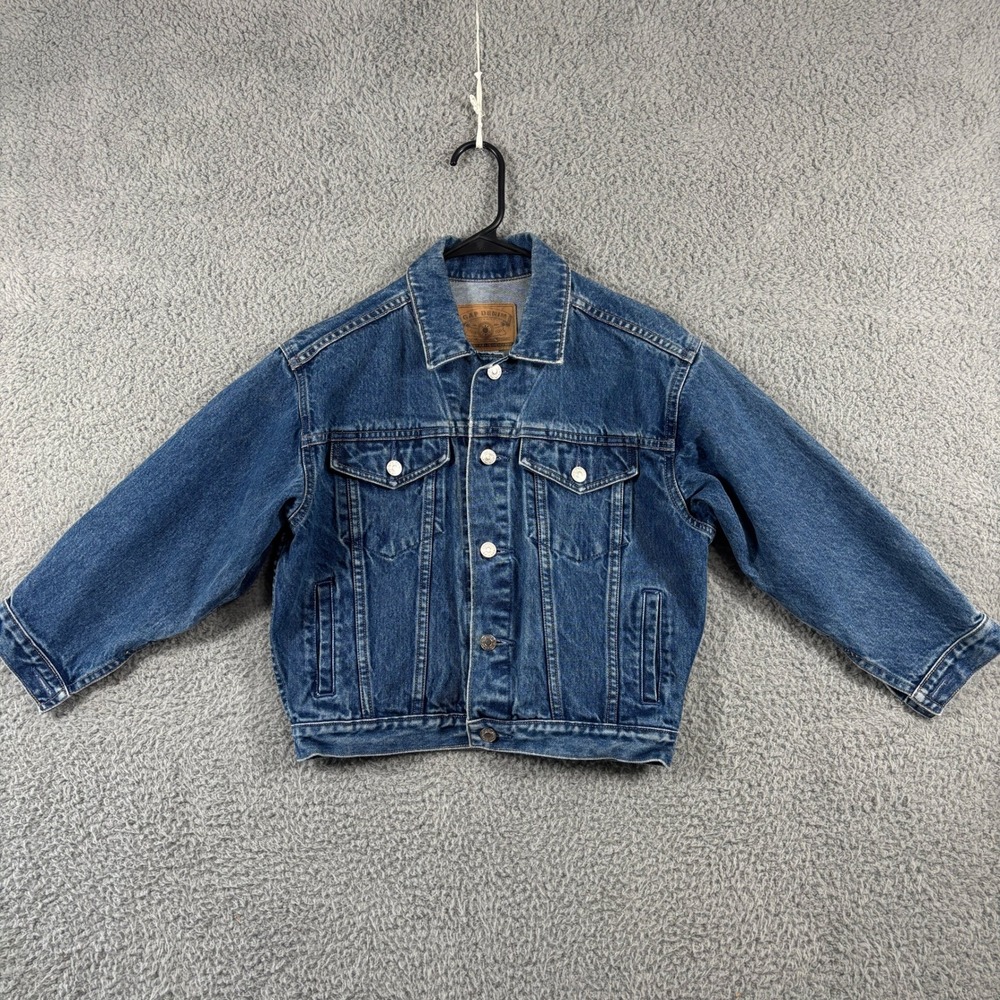 Vintage Gap Denim Trucker Jacket Medium Wash Blue 90s Womens Size M